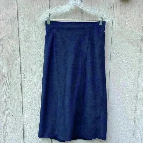 Vintage Raphael Lorenzo California Deep Blue Velvety Skirt Size Medium - Picture 1 of 7